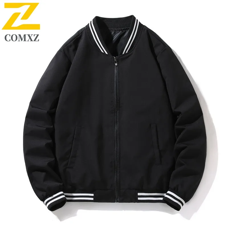 

COMXZ Men Baseball Jacket 2025 New Stand Collar Casual Trendy Solid Color Coat Sport Style Hot Thin Top Lightweight Men Garment