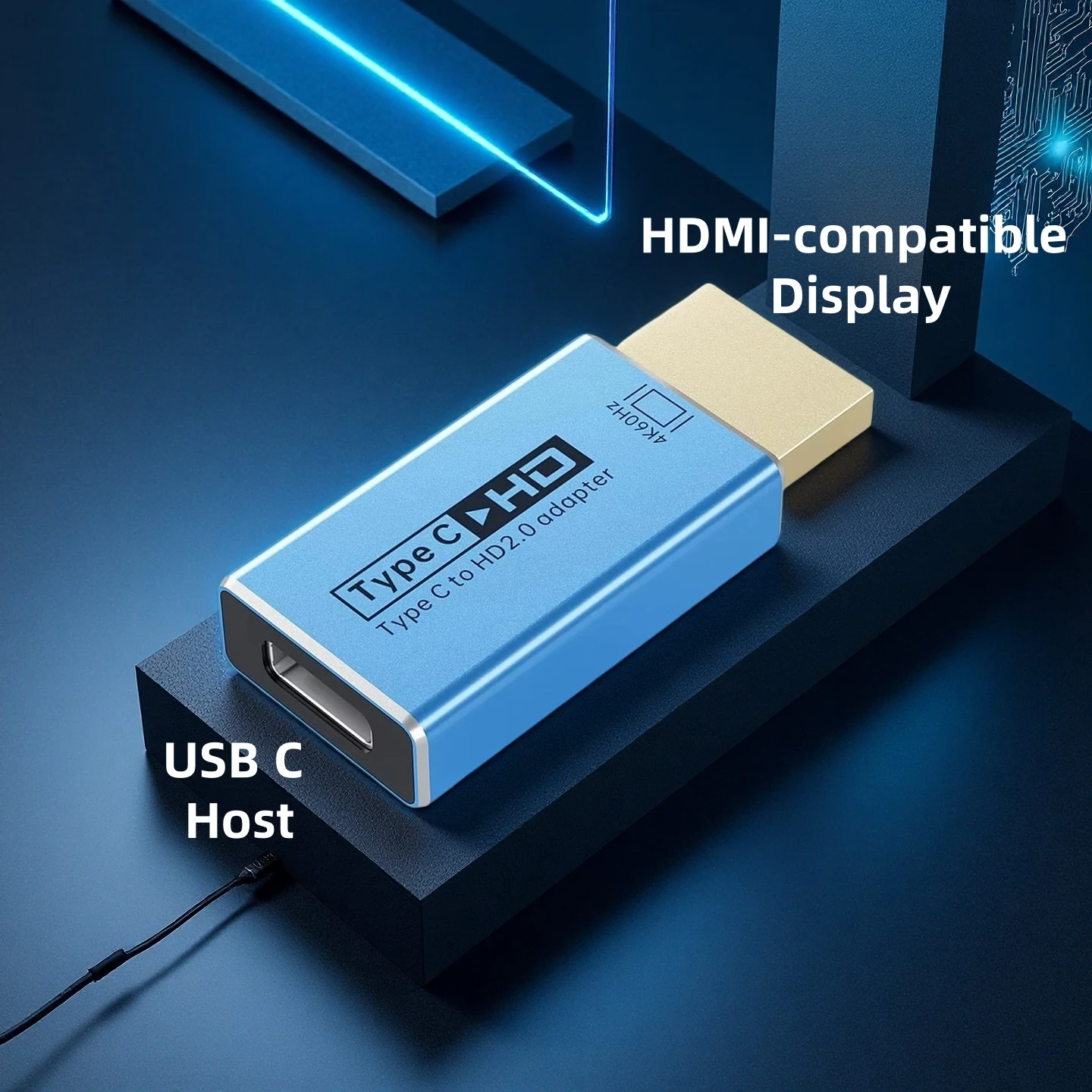 

4K@60Hz USB C (Host) Thunderbolt3/4 to HDMI-compatible (Display) Adapter for Macbook Pro to Target HD Monitor/TV/Projector