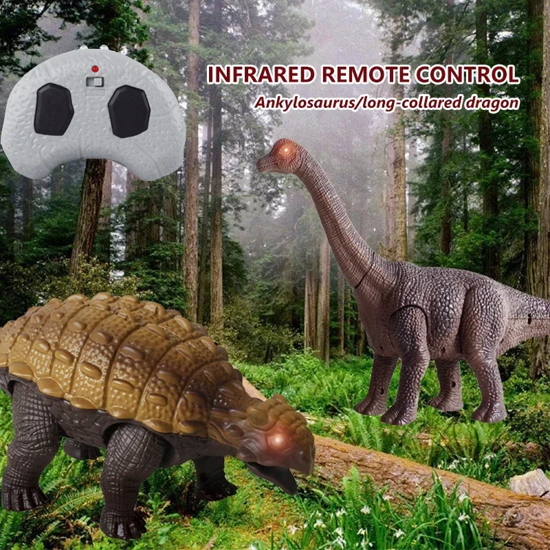 Simulation de dinosaure Animal RC Ankylosaure Tanychosaurus, dinosaure télécommandé avec lumières sonores, modèle nouveauté, jouet cadeaux pour garçons