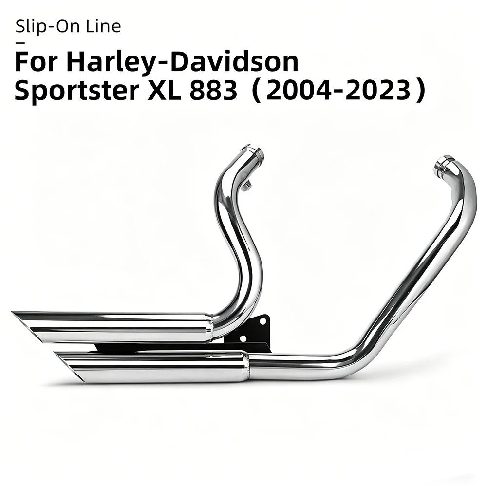 Motorcycle Exhaust Muffler Pipe Full Systems Stainless Steel Slip On For HD 883 / XL48 / 1200 2005 to 2018 Years