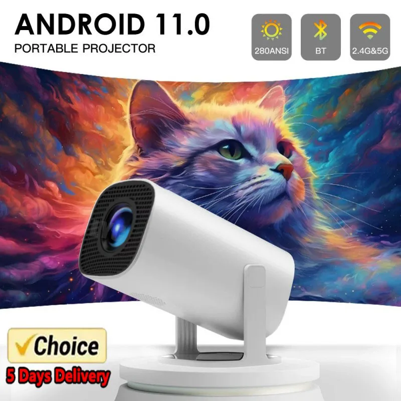 P30 Smart Mini Projector Android 11 WiFi6 Support 4K 1080P BT5.0 Projector 1280*720P Home Cinema Portable Projector