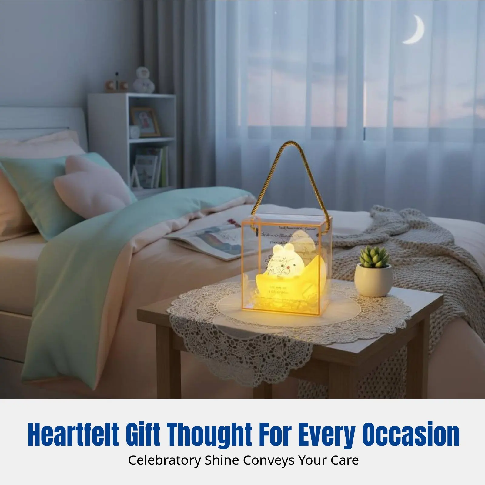 

Милый ночник «Лунный Заяц», мягкий свет для спальни, креативный мультяшный декор, теплый свет, подарок для девочек, на день рождения, на Новый год