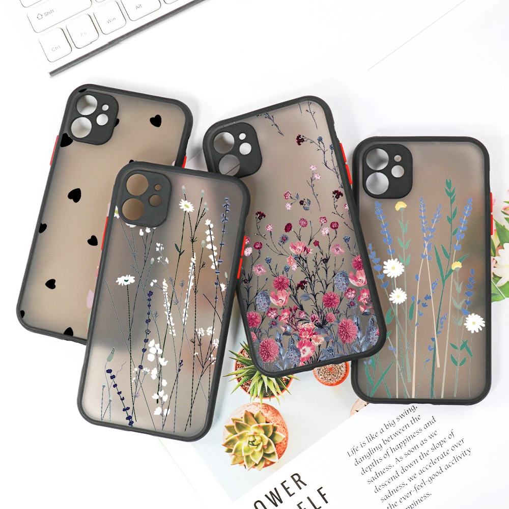 Clear Matte Phone Cases For iPhone 13 Case iPhone 15 Pro Max 14 11 12 7 8 Plus X XR XS Max XR SE 2022 2020 Silicone Bumper Cover