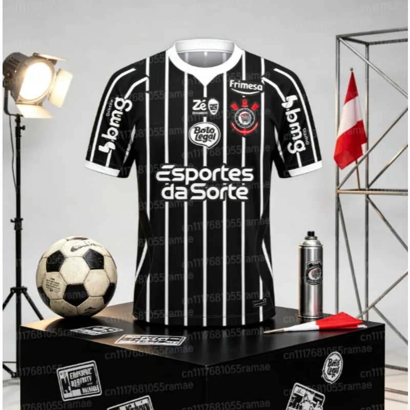 Neues 2026 Sommer Brasilianisches Timon Fußballtrikot, T-Shirt im Corinthian-Stil, Sportliche Street-Fashion Freizeitkleidung im Familienstil – Detail 4