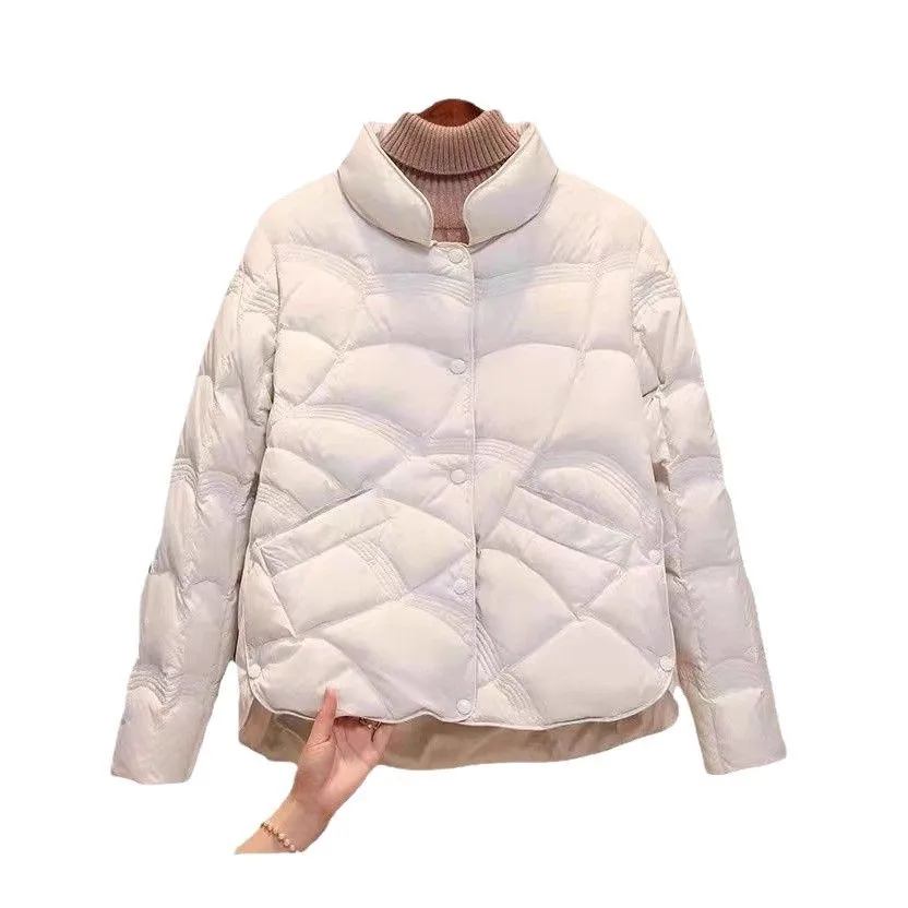 Women Lightweight Duck Down Jacket Short Style Autumn Winter Fashion White Down Coat Woman Clothing двухсторонняя куртка JK-250
