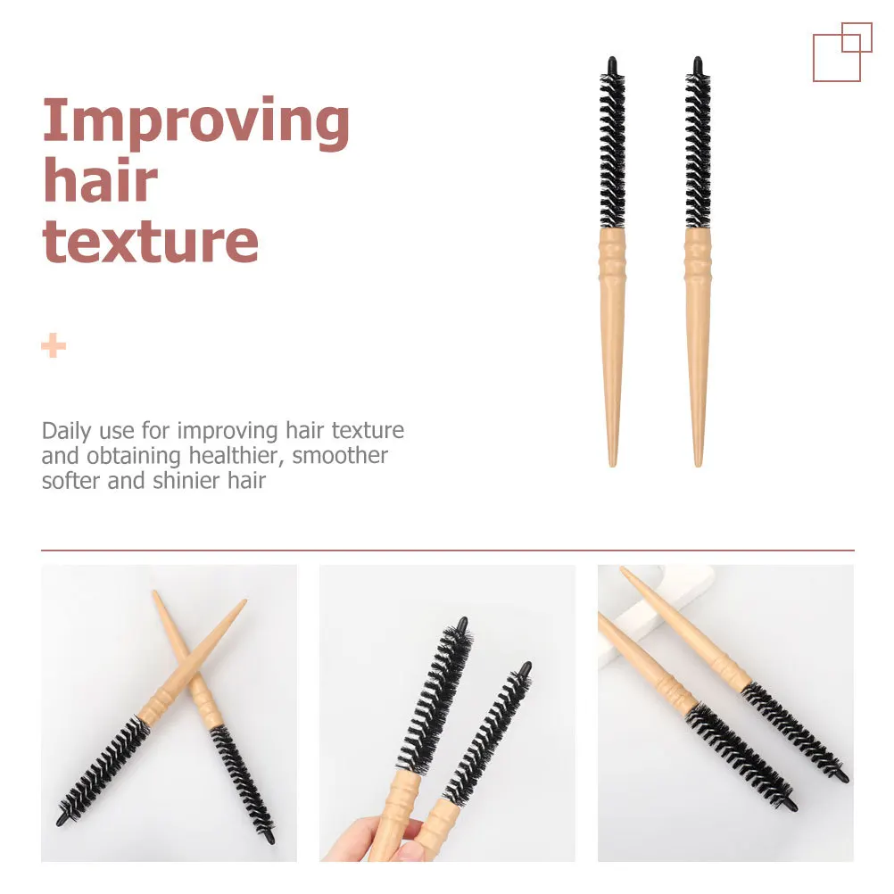 

2Pcs Blow Drying Brush Round Roll Hairbrush for Curly Hair Anti-Static Detangling Comb Smooth Styling Tool Unisex