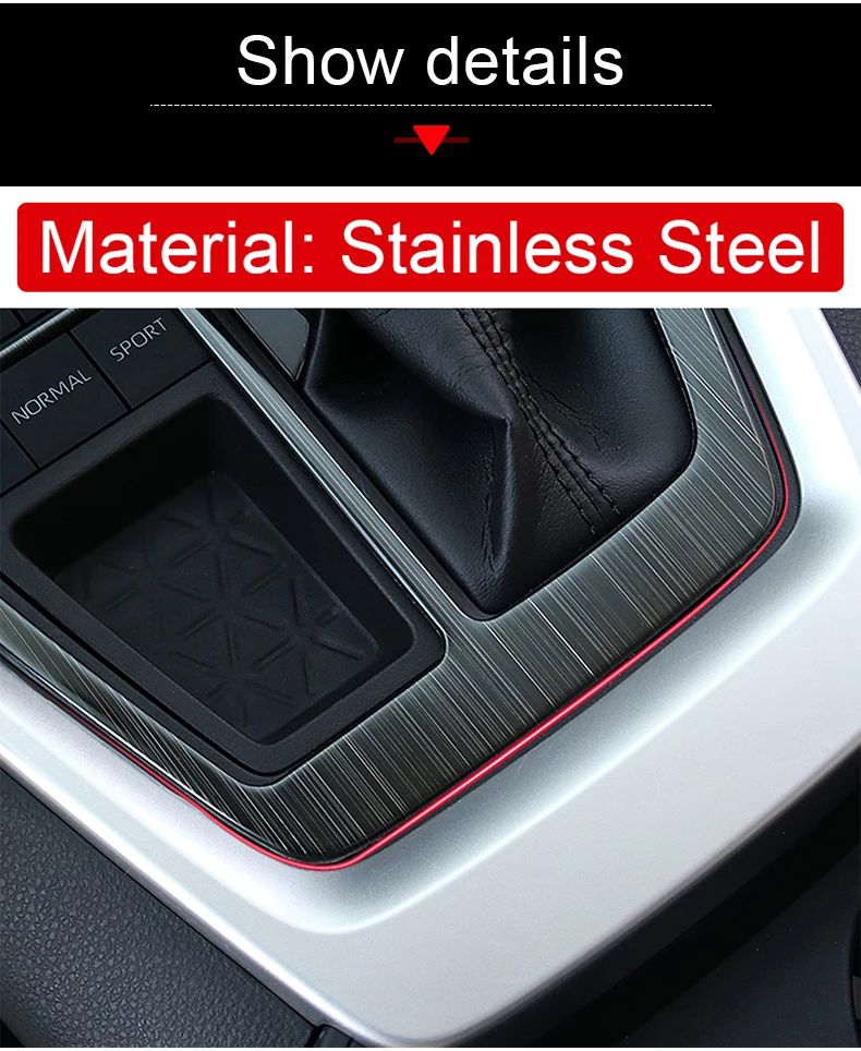 Für Toyota RAV4 XA50 2019 2020 2021 2022 2023 2024 2025 Hybrid Edelstahl Auto Schalthebelblende Rahmenverkleidung Abdeckung Aufkleber Zubehör – Detail 5