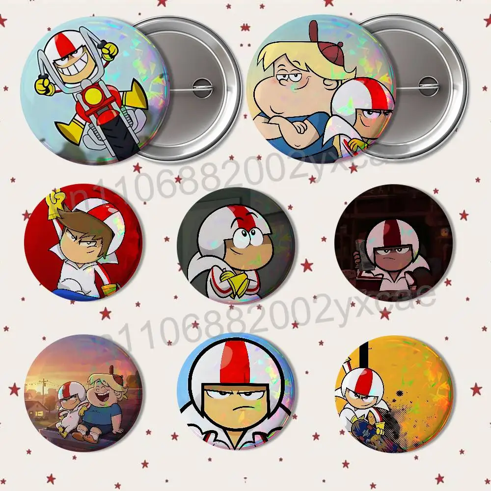 extreme challenges Kick Buttowski HD Print 58mm 44mm Round Lapel Pins Pretty Derby Round Display Brooches Brooch Badges