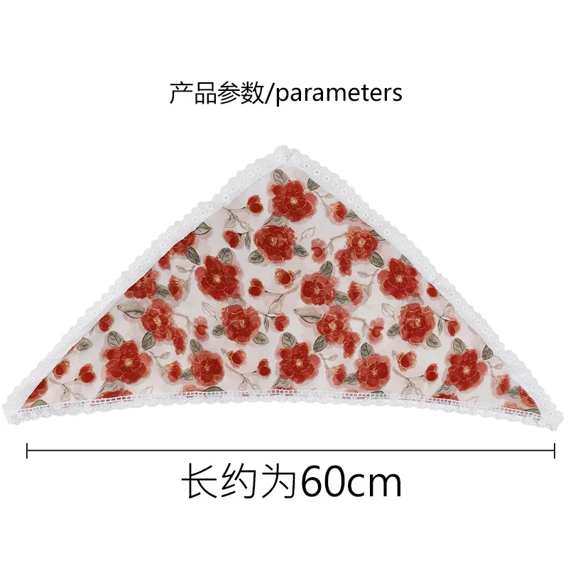 

Lace Triangle Headscarf for Women Summer French Countryside Style Girlish Silk Scarf Aesthetic