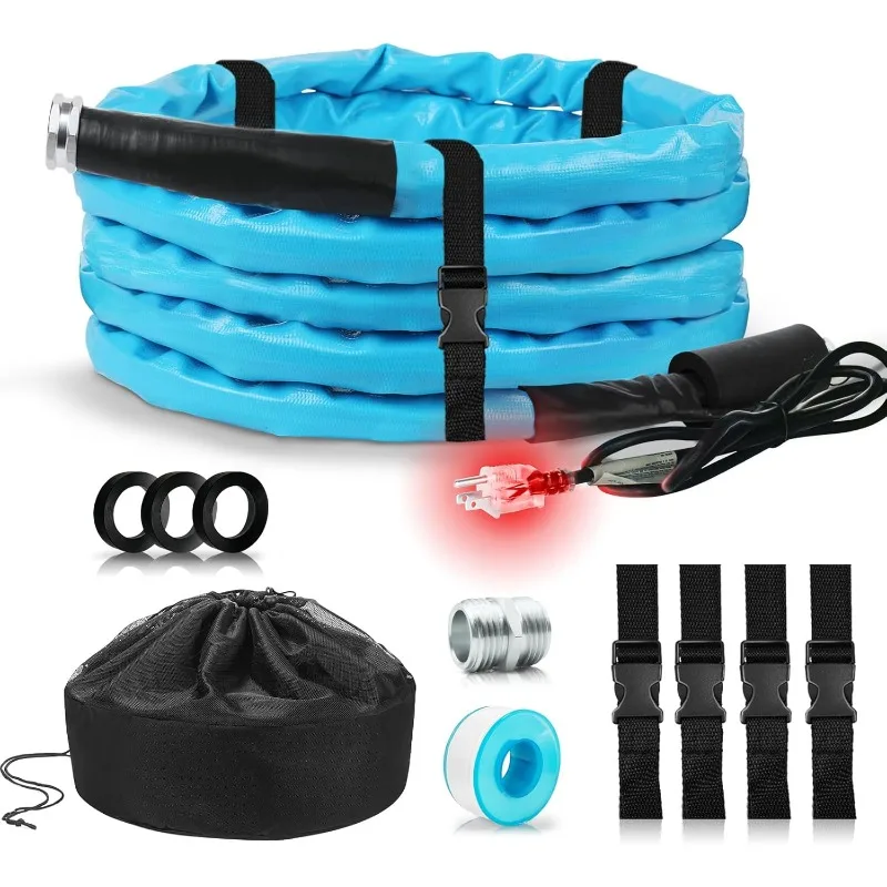 

OEBLD Heated Water Hose for Rv (25ft L x 5/8"ID) 4.0 Upgraded Function with Energy Saving Thermostat,25FT Heated Water Hose