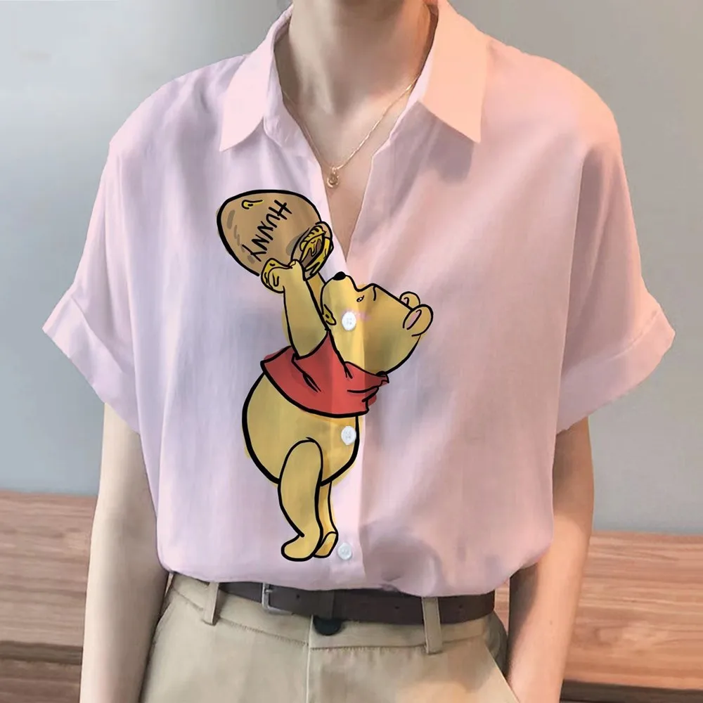 2024 Summer Women's New Disney Brand Stitch And Mickey Anime Harajuku Short Sleeve Shirt Fashion Casual Women's Kawaii Tops