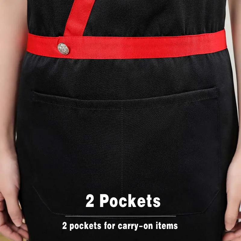 Factory Sale Fashion Kitchen Apron Beauty Salon Coffee Shop Attendant Work Accessories Custom Logo Color Wholesale Cotton Apron