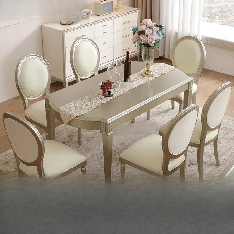 

European dining table and chairs household dining table dining room furniture large long table 1.4 meters single dining table