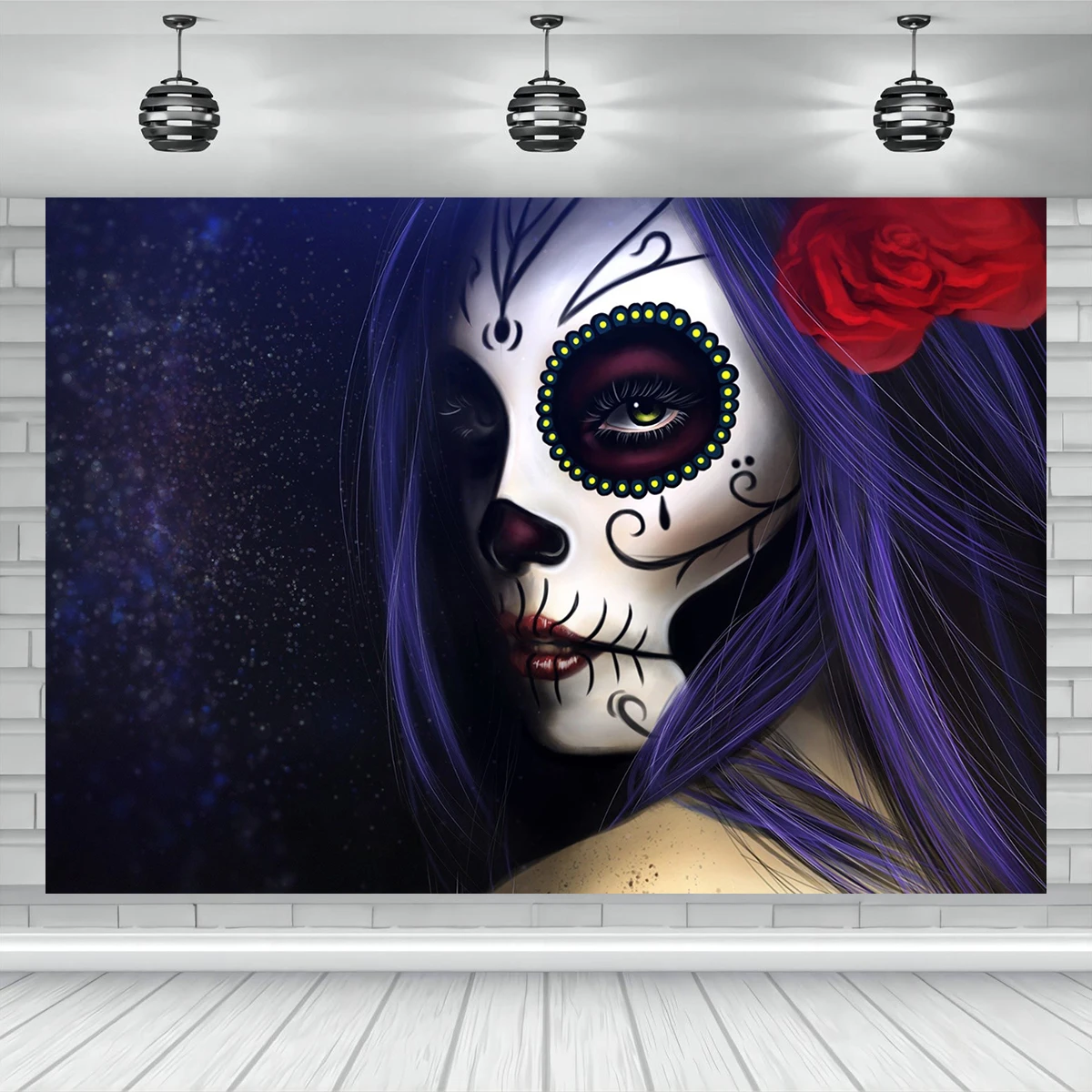 HKFZ Vinyl Backdrop Day Of The Dead  Festival Skull Art Sugar Flower Photography Dia DE Los Muertos Banner Decoration Background