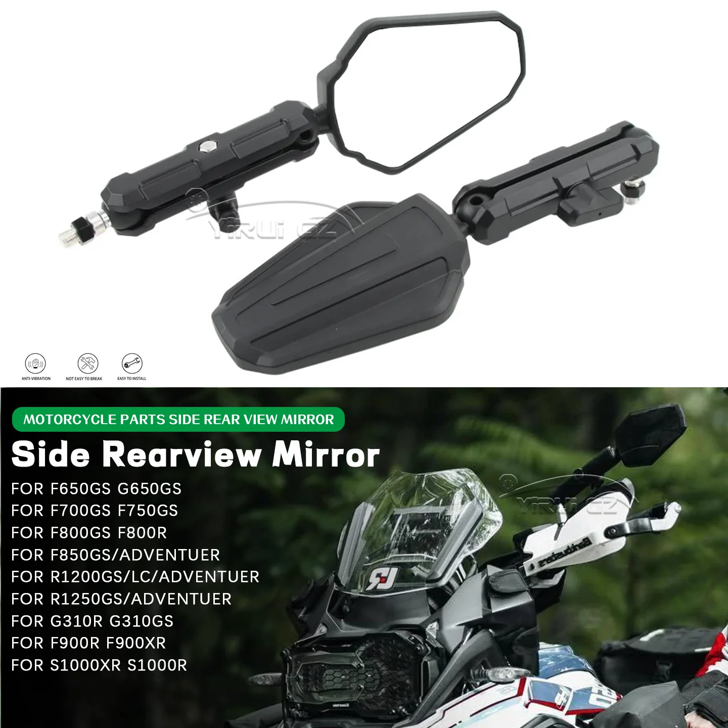 

Для BMW R1250GS ADV S1000XR Зеркало заднего вида НОВОЕ боковое зеркало заднего вида F800GS F850GS F750GS G310GS R1200GS R1300GS F900GS F450 GS