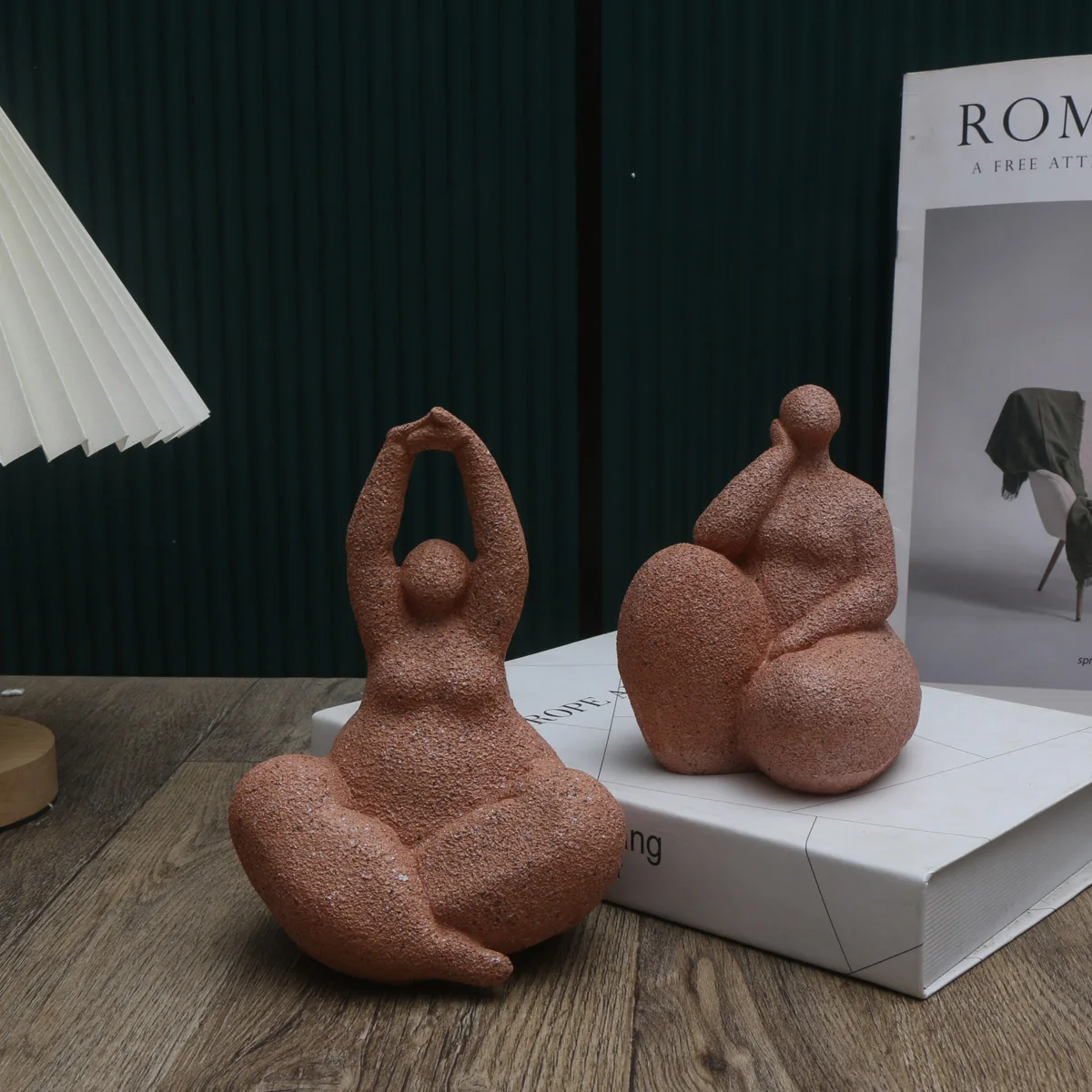 1pc, Sandstone Resin  Chubby Woman Statue  Handmade Sandstone Abstract Art Home Living Room Office Cabinet Tabletop Entryway Dec
