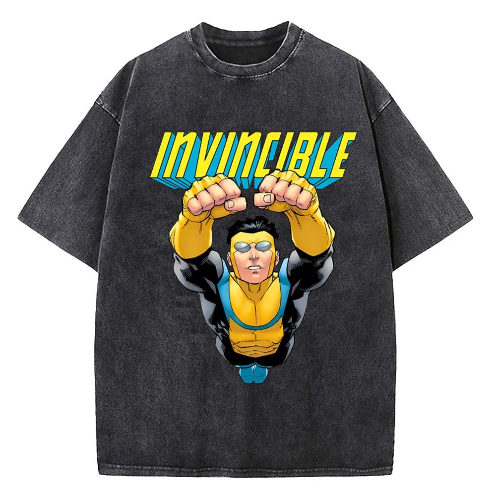 Invincible Hero Washed Shirts Cotton Clothes - Image 3
