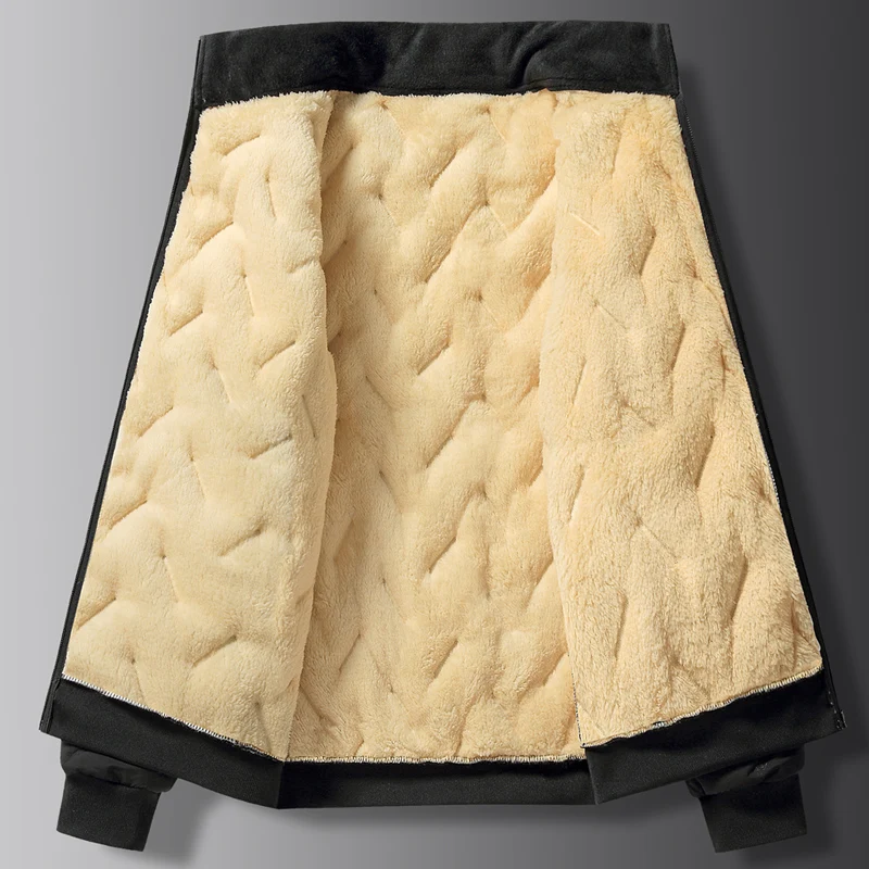 Gorasion New Men Casual Winter Thicken Jacket Cashmere Warm Men Zipper Stand Collar Coat Male Outdoor Windproof Solid Overcoat