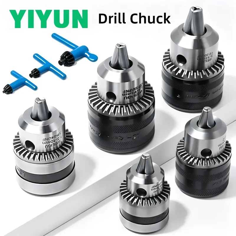 1PC Metal Angle‑grinder Conversion Chuck Wrench‑type Drill Chucks JT0 B10 B12 B16 Taper Shank 3/8-24UFN 1/2-20UFN 5/8-16UNF