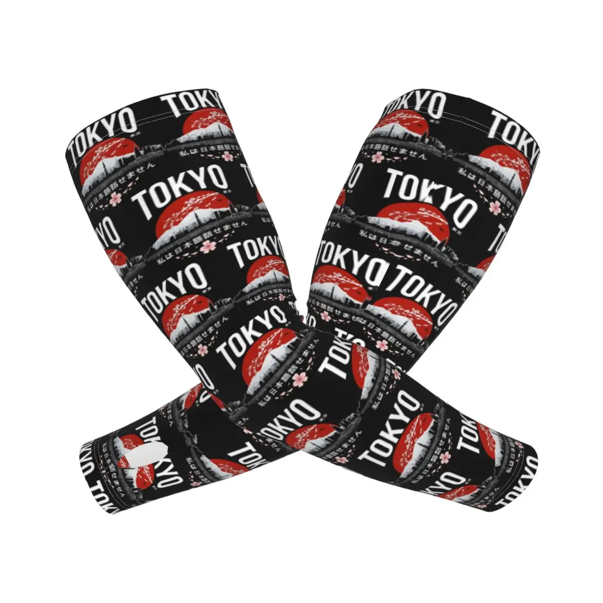 Tokyo - I Don't Speak Japanese White Version Outdoor Arm Sleeves Sun UV Protection Cover Summer Ice Silk Cycling Tattoo Sleeves