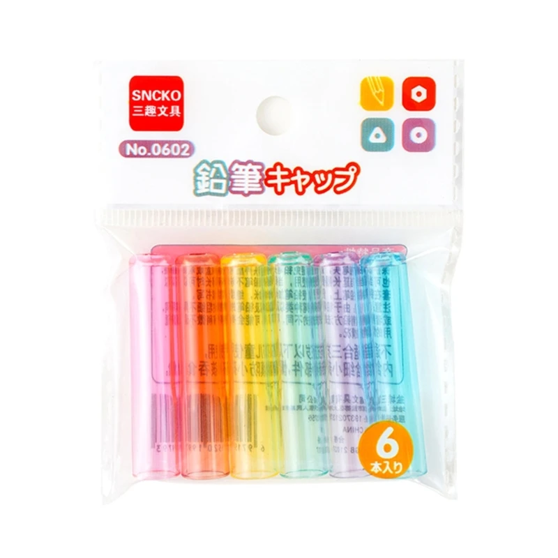 12 Tapas Protectoras De Lápiz – Color Aleatorio, Tamaño Estándar Para Lápices Hexagonales Y Triangulares
