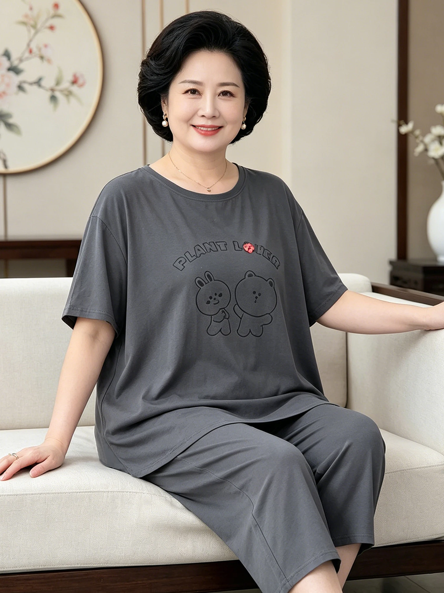 plus-size-summer-sleepwear-pure-cotton-short-sleeve-seven-piece-pants-home-clothes-for-mothers-and-elderly-people-up-to-200-p
