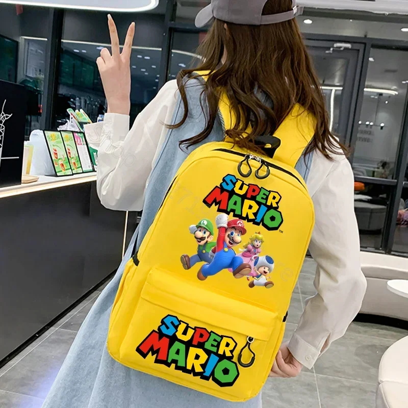

Super Mario Bros Backpacks Princess Peach Luigi Bag Cartoon Character Graphic Print Backpack Back To School Students Schoolbag