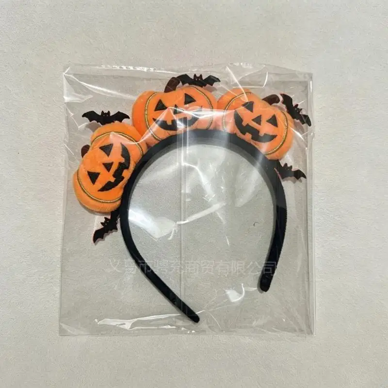 Halloween O'-Lantern Kürbis-Stirnband Weicher Bequemer Haarreif für Halloween-Party Cosplay Foto-Requisite Urlaubsgeschenk – Detail 4