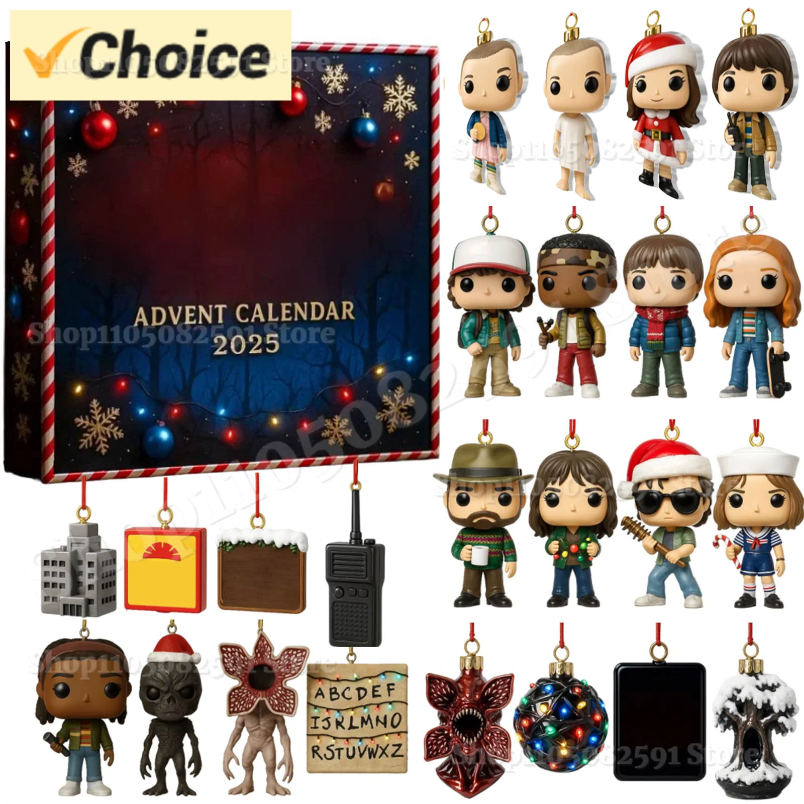 

Stranger Christmas Set - 2d Acrylic Ornament & Collectible Advent Calendar | The Ultimate Fan Bundle For Exclusive Tv Show Merch