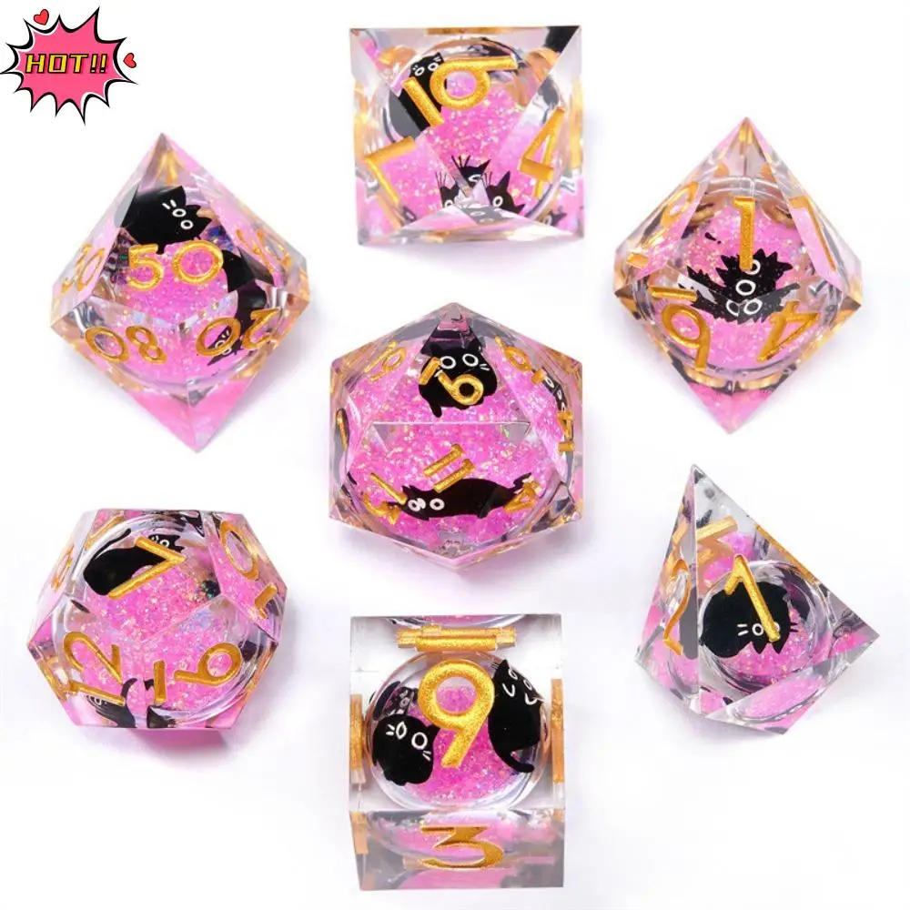 

Новый набор кубиков из 7 предметов, набор фиолетовых кубиков из песочной смолы, набор многогранных кубиков ручной работы, набор многогранных многогранных кубиков для ролевых игр