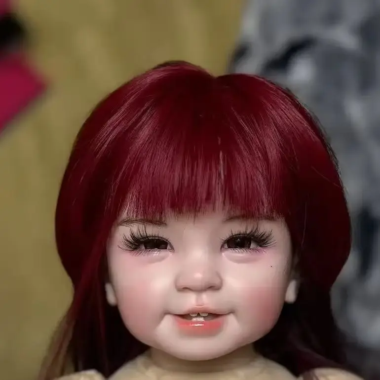 EGO Customized Limited Supply 21inch Reborn Baby 2 Teeth Doll With 1M Red Hair Painted Kit DIY Part Thai Girls Christmas Gift