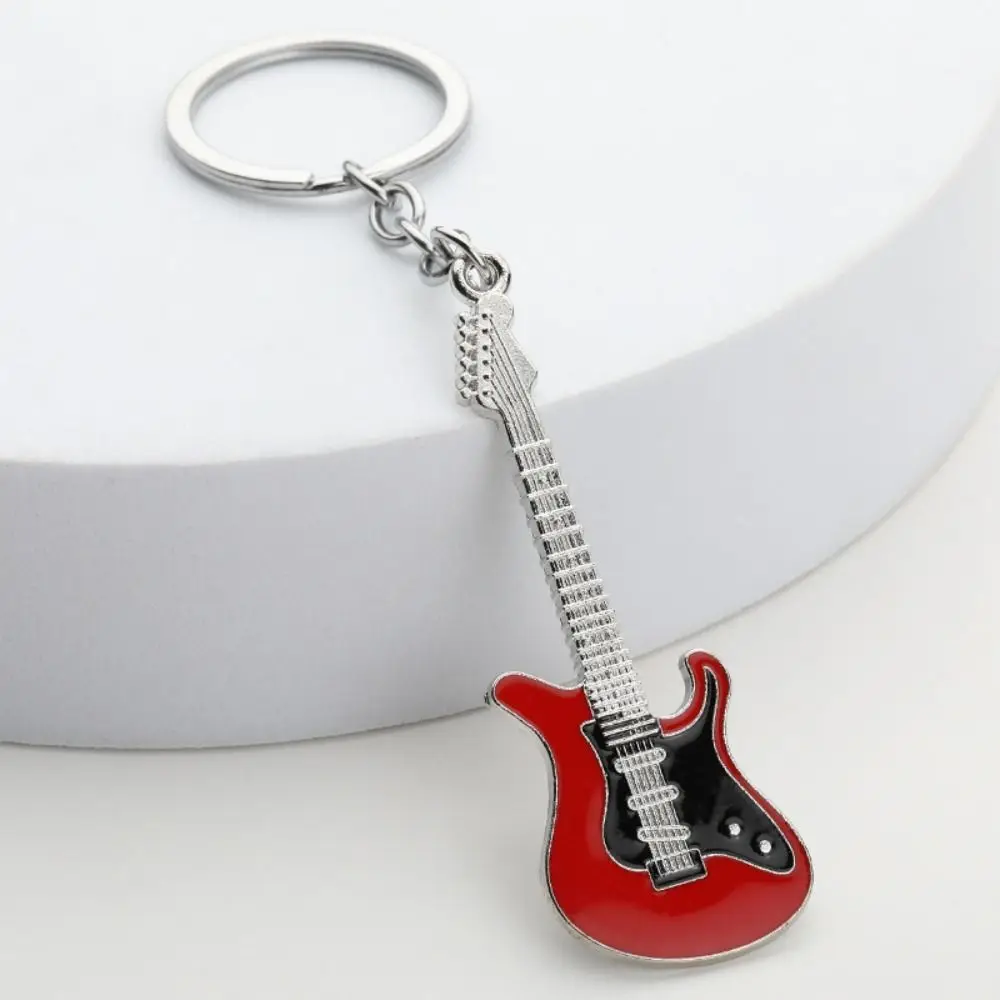 

Little Fresh Zinc Alloy Guitar Keychain Bass Portable Bag Pendant Musical Elements Music Lovers Gift For Man Women
