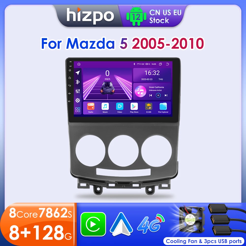 Hizpo 2 din For MAZDA 5 2005 2006 2007 2008 2009 2010 Car Radio Multimedia Video player Navigation GPS Android Auto Carplay 7862