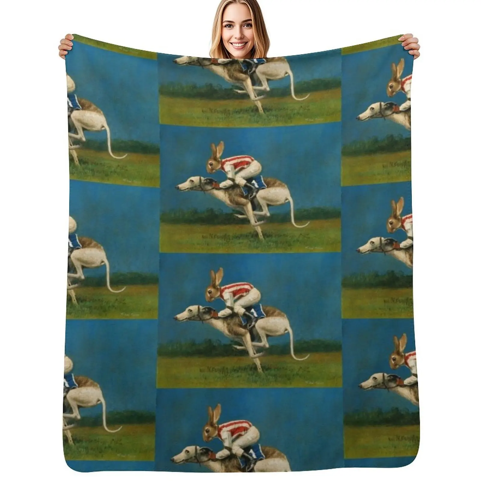 

Whippet Racer Throw Blanket Decorative Sofa Polar Decoratives Soft Big Blanket