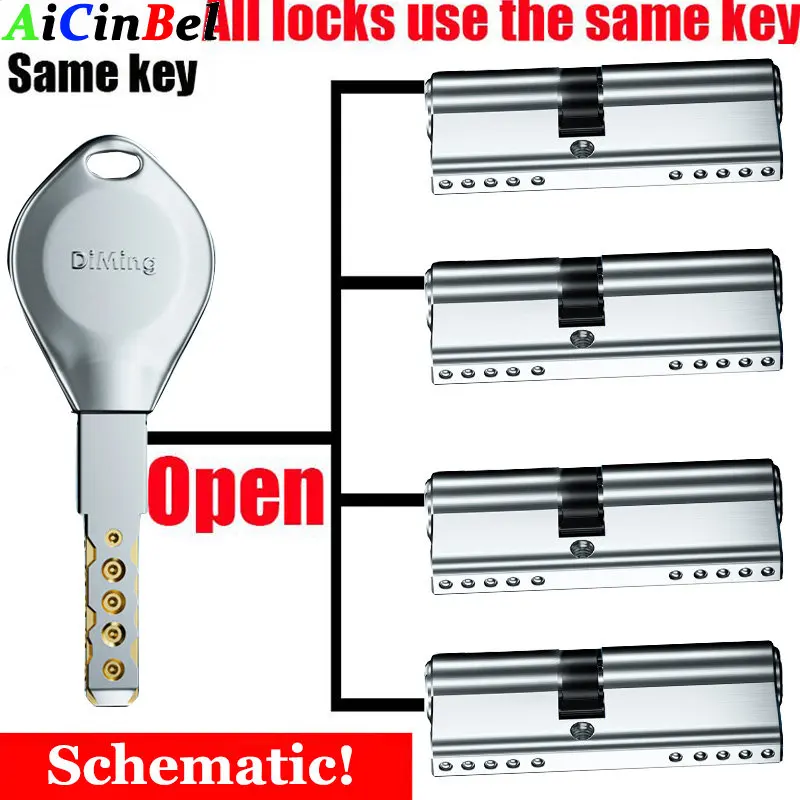 Customize the same key to open all cylinder,Anti-theft Door Lock Core Super C-class Door Lock Universal Household,8-Master Keys