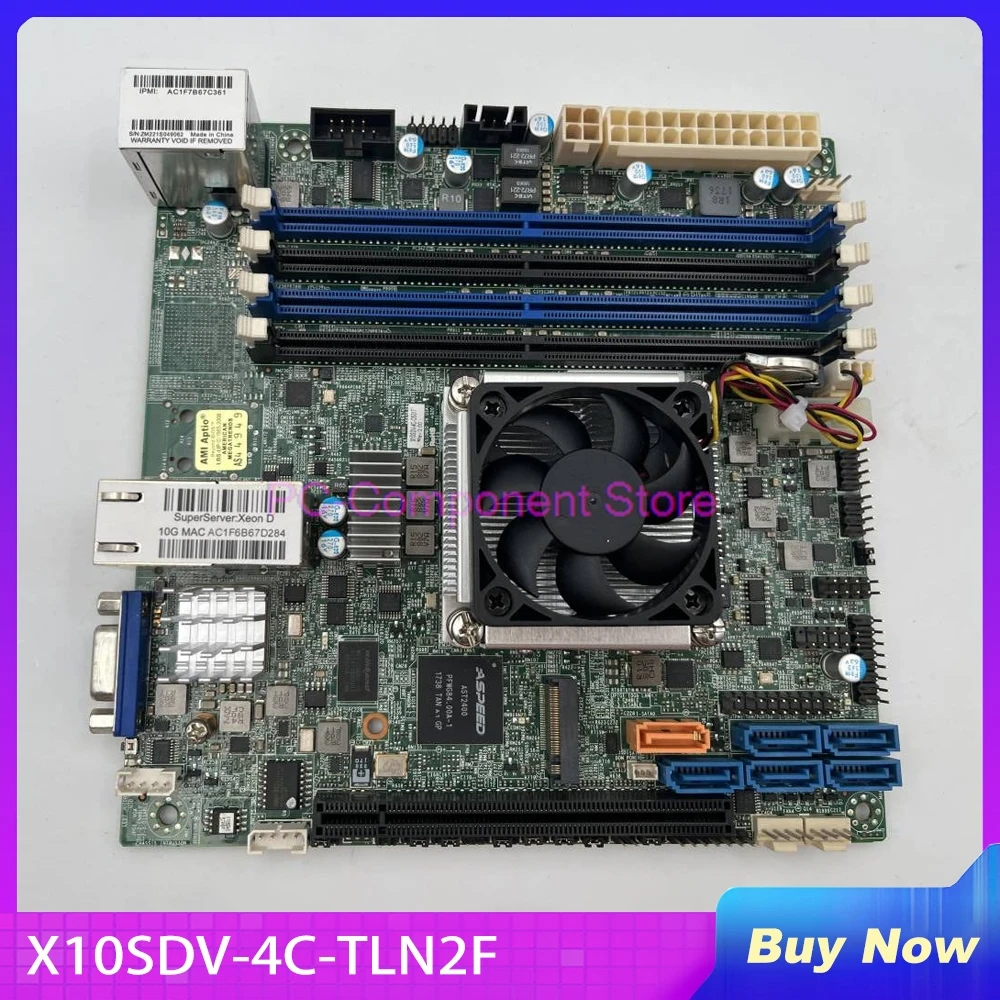 Server Motherboard For Supermicro X10SDV-4C-OS017 ITX XEON D1521 NAS X10SDV-4C-TLN2F