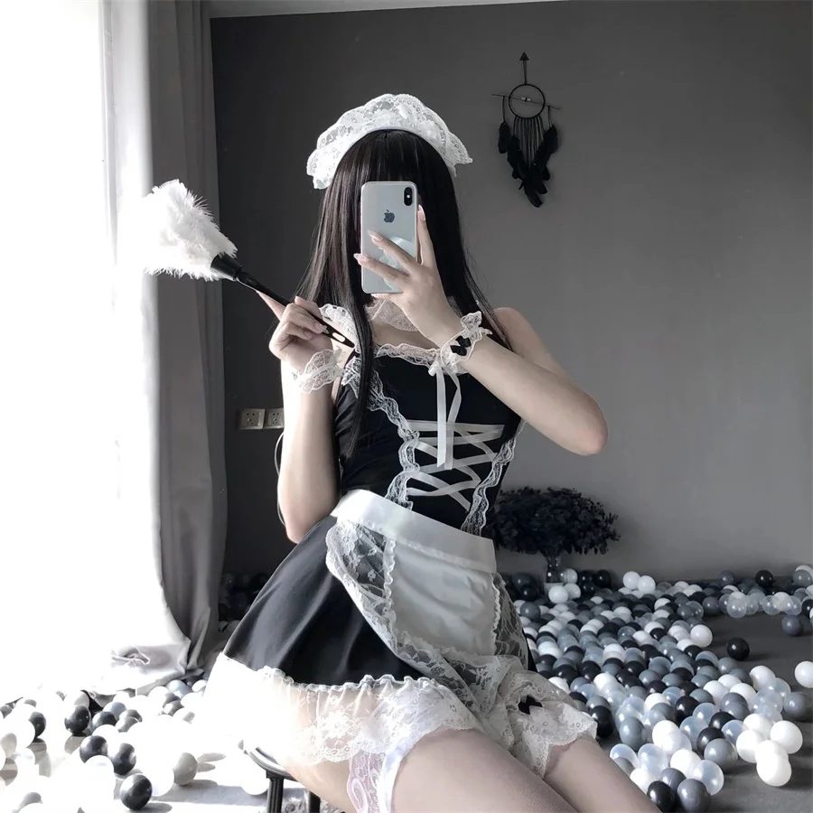 

Sexy Costume Babydoll Dress Uniform Erotic Lingerie Role Play Women Sexy Lingerie Cosplay French Apron Servant Lolita