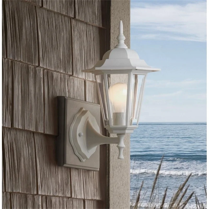 

60W White Acrylic External Coastal Wall Sconce Outdoor IP65 Waterproof Damp Proof Wall Light Moisture-proof Seaside Wall Lamp