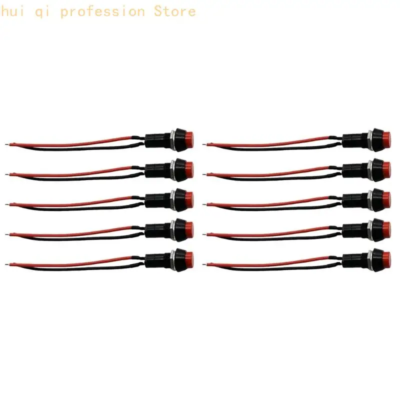 12-mm-Anschlusskabel, Momentan-Drucktastensatz, Federrückstellung für den Panel-Einsatz, 10er-Pack H8WE – Detail 10