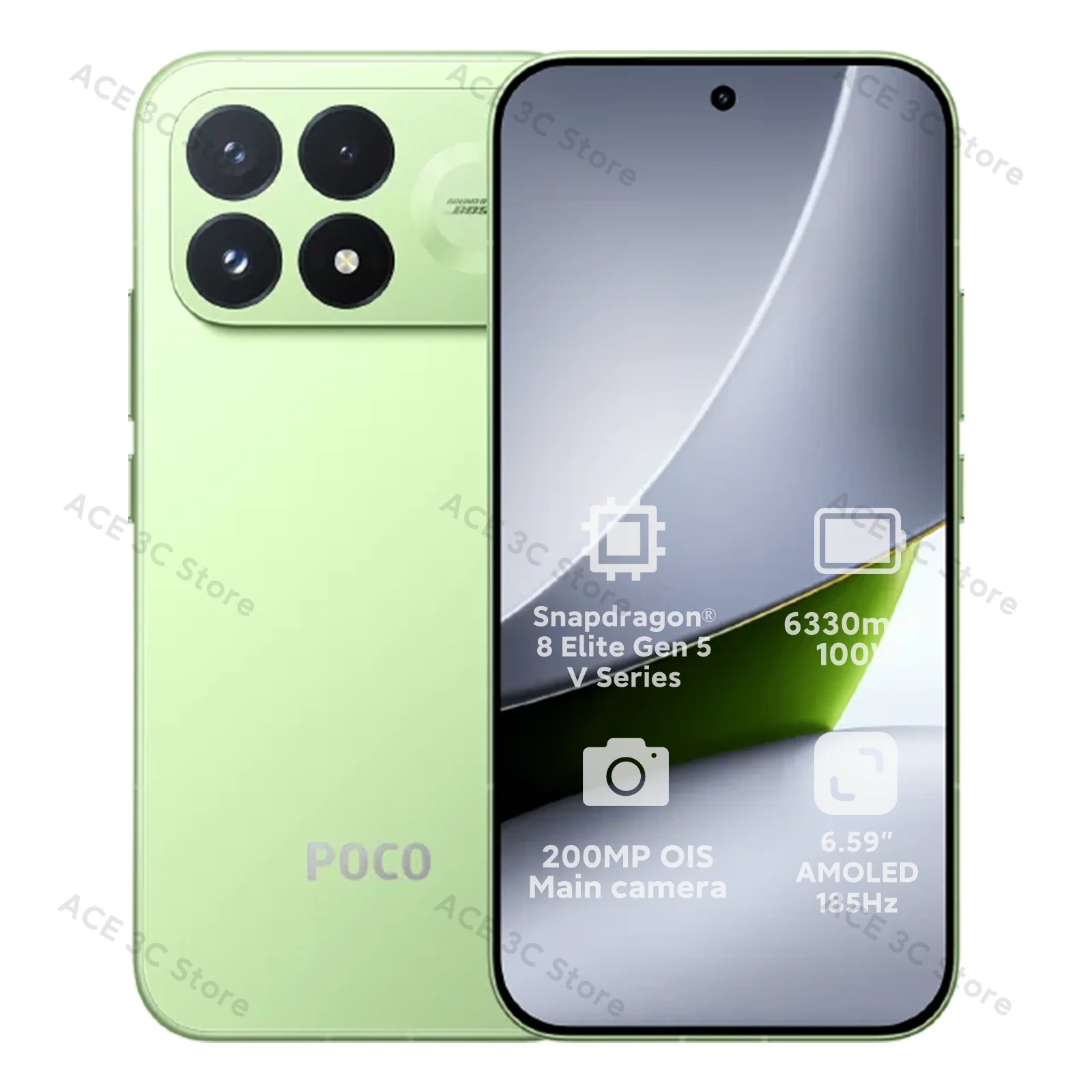 Globale versie POCO F9 Pro Snapdragon 8 Elite Gen 5 V-serie smartphone, 200MP hoofdcamera, 6330mAh batterij, 100W HyperCharge, 6,59" 185Hz AMOLED-scherm, POCO mobiele telefoon