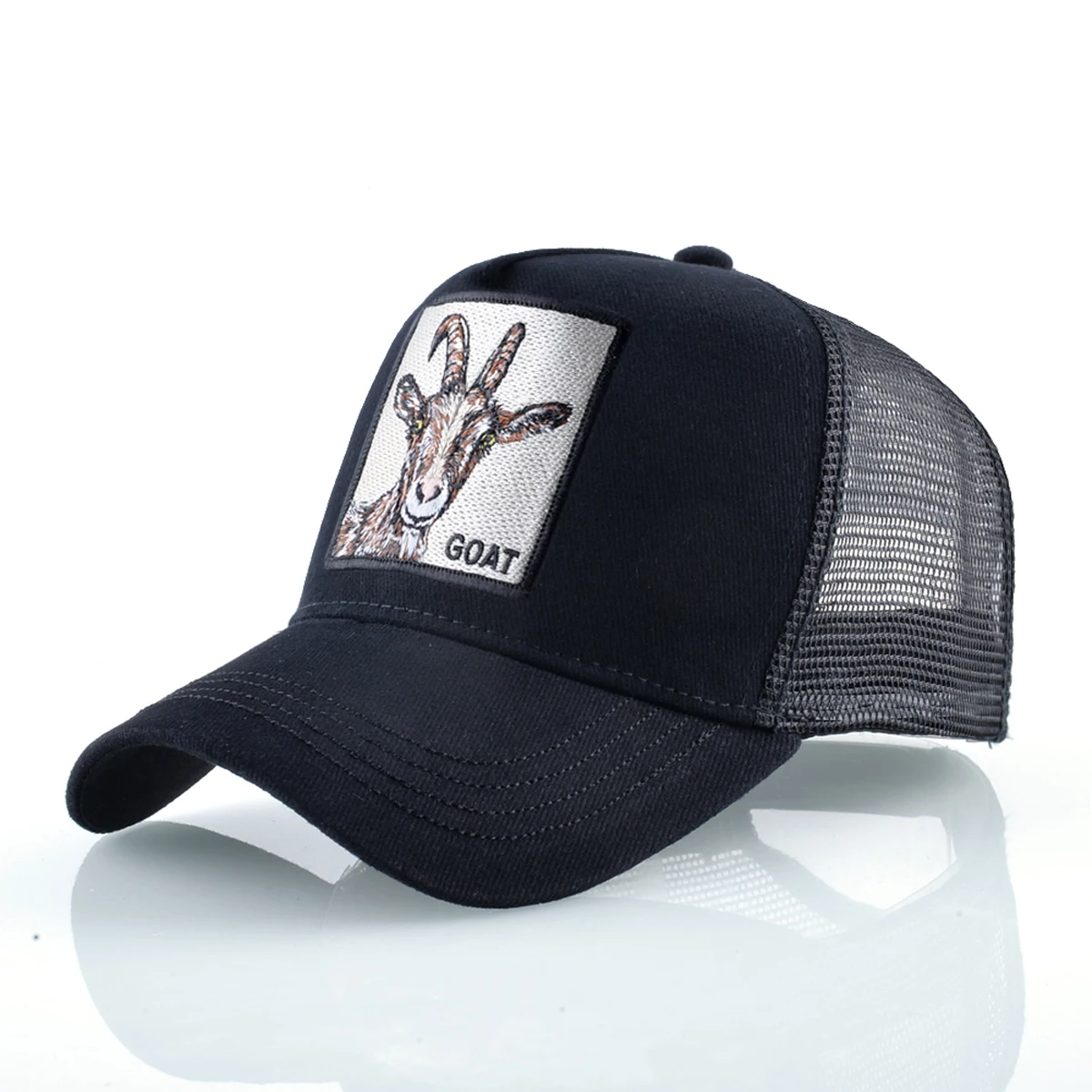 2027 Fashion Trucker Caps With Embroidery Goat Patch Four Seasons Snapback Baseball Cap For Men Women Adjustable Visor Hat