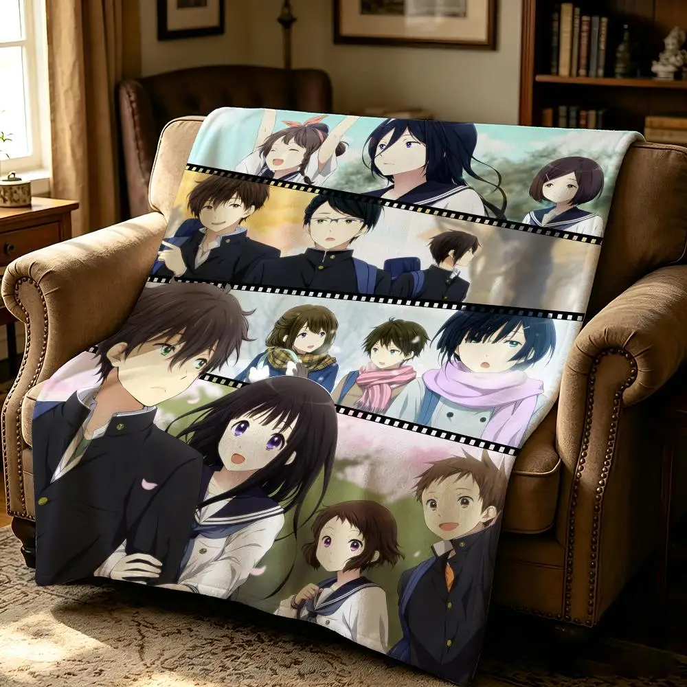 anime H-Hyouka-A Throw Thick Comfort Flannel Quilt, Multi-scene Use Indoor Outdoor Daily Nap