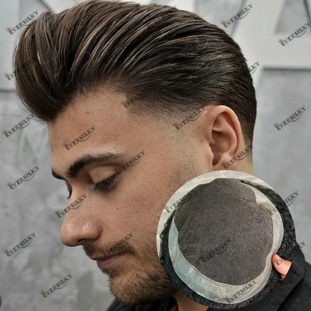 

Australia Toupee Men 100%Human Hair Lace PU Base Male Hair Prosthetic Breathable Men Wig Capillary Prosthesis Replacement System