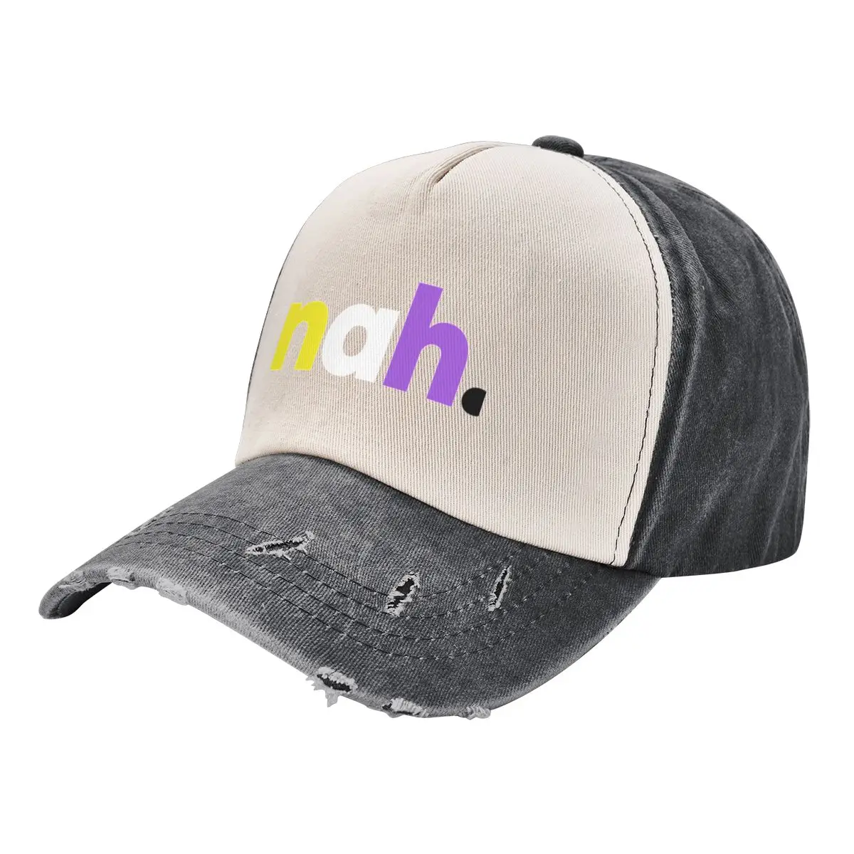 nah. LGBTQ Nonbinary Pride Baseball Cap western Hat Christmas Hat Snapback Cap Streetwear Women Hats Men's