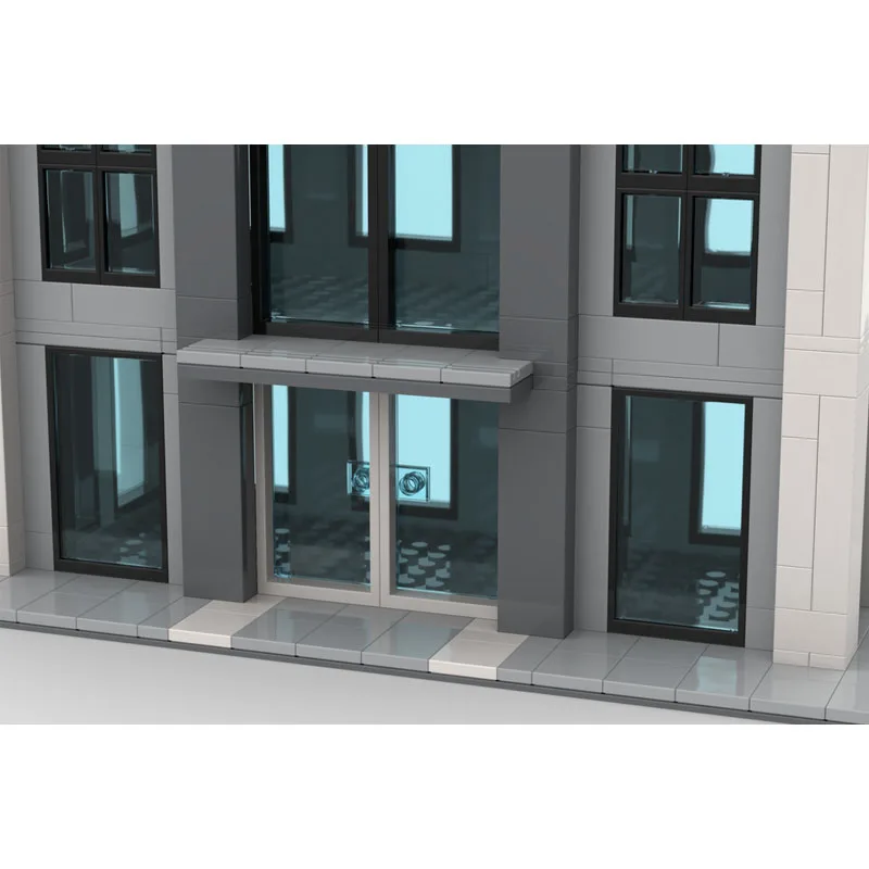 MOC-247089 Edificio de Oficinas Moderno, Bloques de Construcción, Serie Paisaje Urbano, Arquitectura Urbana, Bloques de Construcción, 503 Piezas, Juguetes Creativos, Regalo