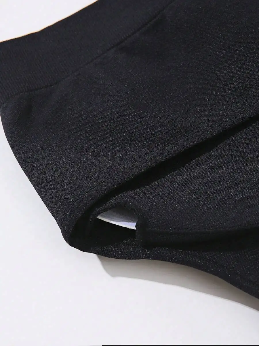2pcs Black  Ribbed Seamless Knit Slim Fit Camisole Without Chest Pad, Basic Women's Four Seasons Undershirt