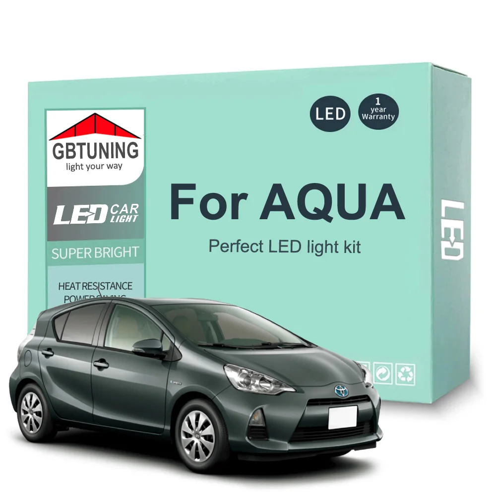 

10Pcs Cars Accessories For Toyota AQUA 2011 2012 2013 2014 2015 2016 2017 2018 2019 2020 2021 2022 Canbus LED Interior Light Kit