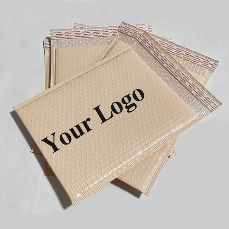 10pcs Custom Logo Bubble Mailers Poly Bubble Mailer Self Seal Padded Envelopes Gift Bags Packaging Bags For Clothing Cosmetic