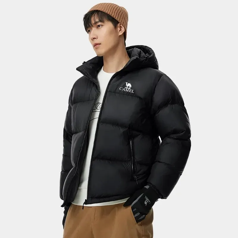 معطف دافئ كاجوال أنيق للسفر للرجال من الجمل، معطف رجالي مقاوم للرياح ومقاوم للماء لتسلق الجبال في الشتاء