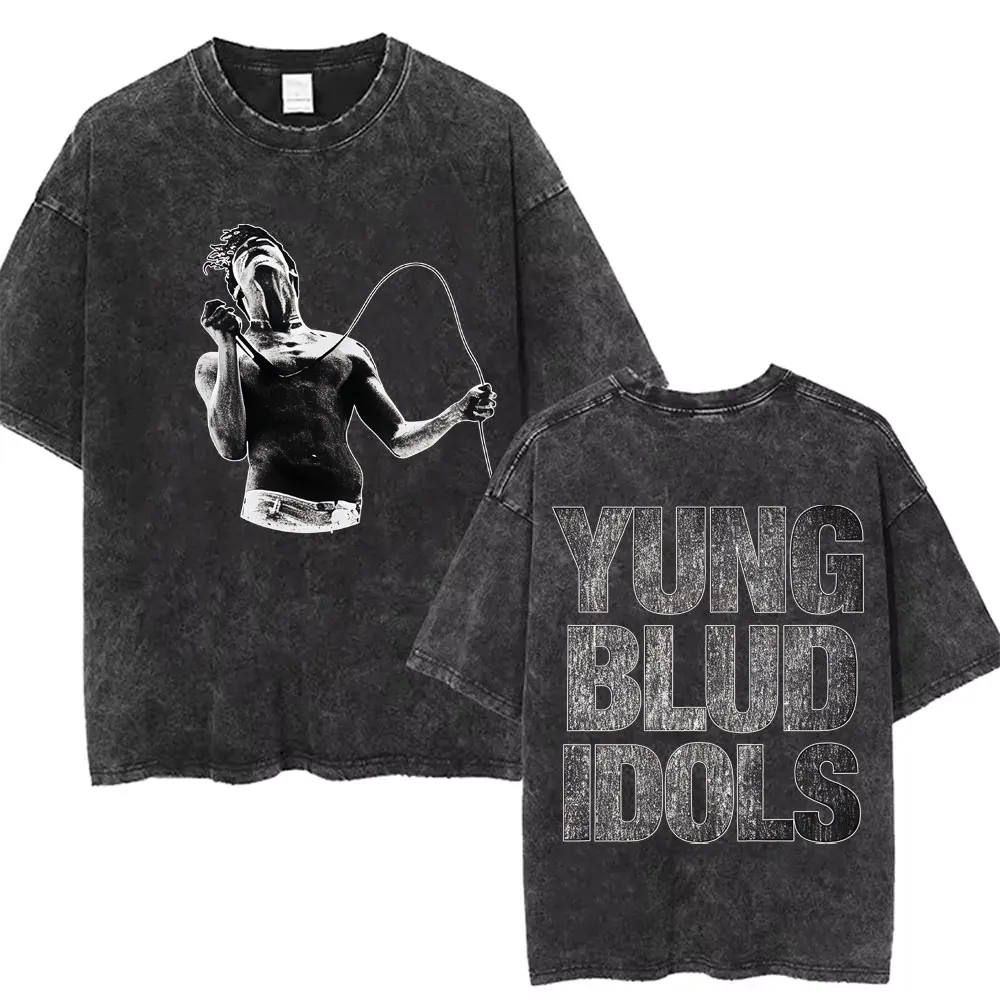

Washed Vintage Rocker Yungblud IDOLS Album Tour 2025 T-shirt Men Women Hip Hop Fashion Trend Tshirt High Quality Cotton T Shirt